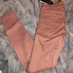 Pink AEO Sateen Jeans